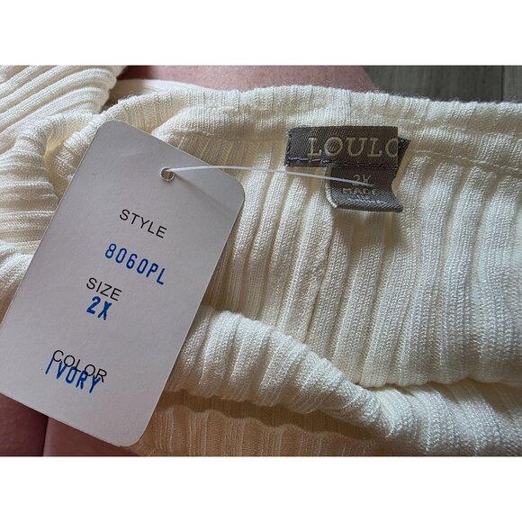 LouLou Ivory Ribbed Turtleneck Sweater 2X NWT Layering - Picture 4 of 6
